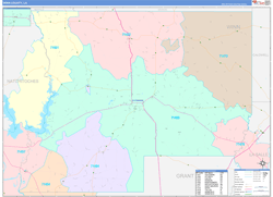 WinnParish (County), LA Wall Map Color Cast Style 2023