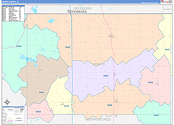 Worth County, IA Wall Map Color Cast Style 2026