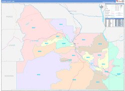Yakima County, WA Wall Map Color Cast Style 2024