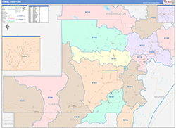 Yamhill County, OR Wall Map Color Cast Style 2026