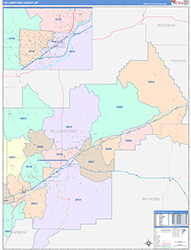 Yellowstone County, MT Wall Map Color Cast Style 2026