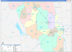 Yolo County, CA Wall Map Color Cast Style 2024