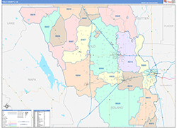 Yolo County, CA Wall Map Color Cast Style 2026