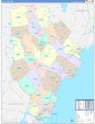York County, ME Wall Map Color Cast Style 2024