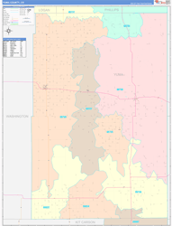 Yuma County, CO Wall Map Color Cast Style 2024