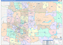 Akron Metro Area Wall Map Color Cast Style 2026