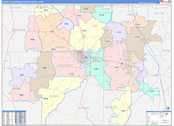 Albany Metro Area Wall Map Color Cast Style 2026