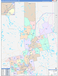 Bangor Metro Area Wall Map Color Cast Style 2026