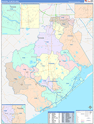 Brazoria Metro Area Wall Map Color Cast Style 2026