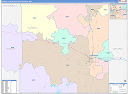 Casper Metro Area Wall Map Color Cast Style 2026