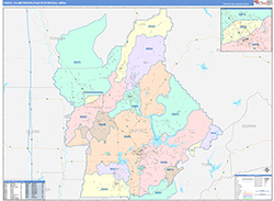 Chico Metro Area Wall Map Color Cast Style 2026