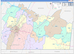 Cleveland Metro Area Wall Map Color Cast Style 2026