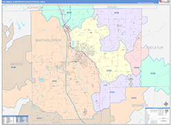 Columbus Metro Area Wall Map Color Cast Style 2026