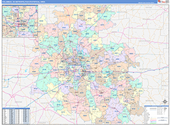 Columbus Metro Area Wall Map Color Cast Style 2026