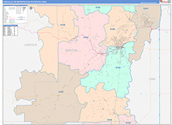 Corvalis Metro Area Wall Map Color Cast Style 2026