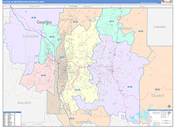 Dalton Metro Area Wall Map Color Cast Style 2026