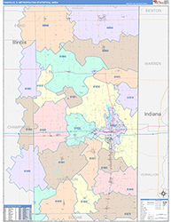 Danville Metro Area Wall Map Color Cast Style 2026