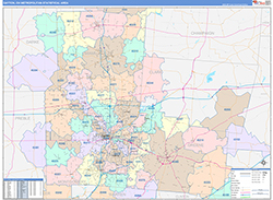 Dayton Metro Area Wall Map Color Cast Style 2026