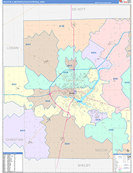 Decatur Metro Area Wall Map Color Cast Style 2026