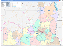 Dothan Metro Area Wall Map Color Cast Style 2026