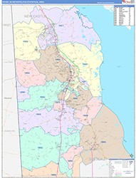 Dover Metro Area Wall Map Color Cast Style 2026