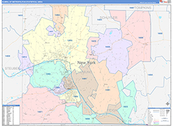 Elmira Metro Area Wall Map Color Cast Style 2026