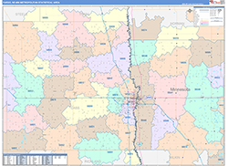 Fargo Metro Area Wall Map Color Cast Style 2026