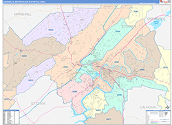 Gadsden Metro Area Wall Map Color Cast Style 2026