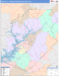 Gainesville Metro Area, GA Zip Code Maps Color Cast Style