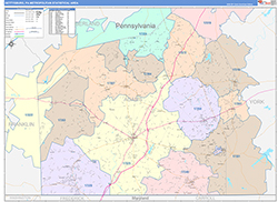 Gettysburg Metro Area Wall Map Color Cast Style 2026