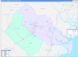 Hinesville Color Cast<br>Wall Map