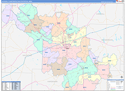 Jackson Metro Area Wall Map Color Cast Style 2026