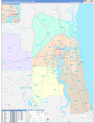 Jacksonville Color Cast<br>Wall Map