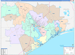 Jacksonville Metro Area Wall Map Color Cast Style 2026