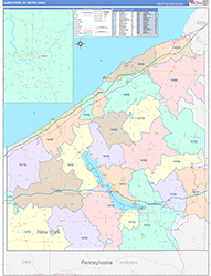 Jamestown Metro Area Wall Map Color Cast Style 2026