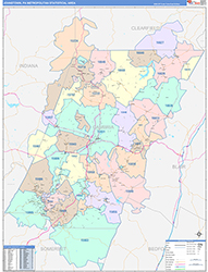 Johnstown Metro Area Wall Map Color Cast Style 2026