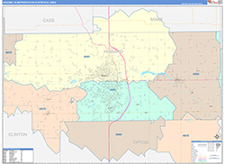 Kokomo Metro Area Wall Map Color Cast Style 2026