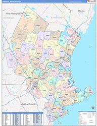 Lawrence Metro Area Wall Map Color Cast Style 2026