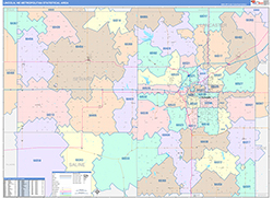 Lincoln Metro Area Wall Map Color Cast Style 2026