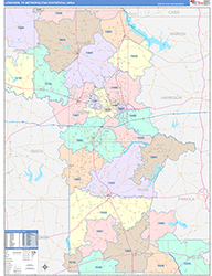 Longview Metro Area Wall Map Color Cast Style 2026