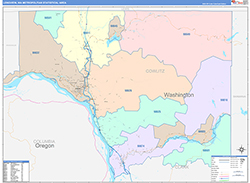 Longview Metro Area Wall Map Color Cast Style 2026