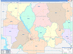 Manhattan Metro Area Wall Map Color Cast Style 2026