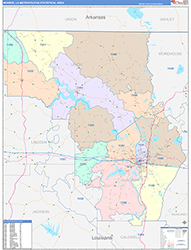 Monroe Metro Area Wall Map Color Cast Style 2026