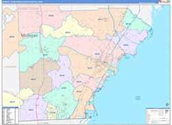 Monroe Metro Area Wall Map Color Cast Style 2026