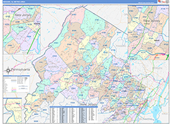 Newark Metro Area Wall Map Color Cast Style 2026