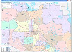 Ocala Metro Area Wall Map Color Cast Style 2026