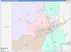 Odessa Metro Area Wall Map Color Cast Style 2026