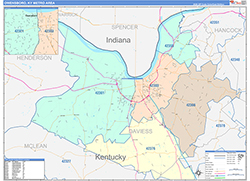 Owensboro Metro Area Wall Map Color Cast Style 2026