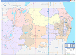 Racine Metro Area Wall Map Color Cast Style 2026