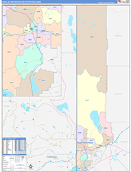 Reno Metro Area Wall Map Color Cast Style 2026